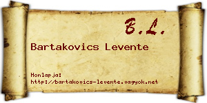 Bartakovics Levente névjegykártya