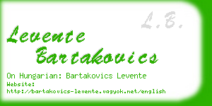 levente bartakovics business card